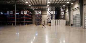 A general view inside CargoNest's bonded warehouse, where the company manages supply chain operations, in Venice, Florida, U.S., May 20, 2025. REUTERS/Octavio Jones