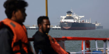 epa12813807 The Liberiaflagged tanker Shenlong, carrying crude oil from Saudi Arabia to India via the Strait of Hormuz, arrives at Mumbai Port in Mumbai, India, 12 March 2026. Iran has allowed Indian oil tankers to pass through the Strait of Hormuz following diplomatic talks between External Affairs Minister S. Jaishankar and his Iranian counterpart Abbas Araghchi.  EPA/DIVYAKANT SOLANKI